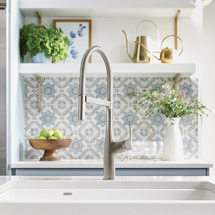 Blanco 442676 Rivana Semi-Pro Pull-Down Dual-Spray Kitchen Faucet - PVD Steel