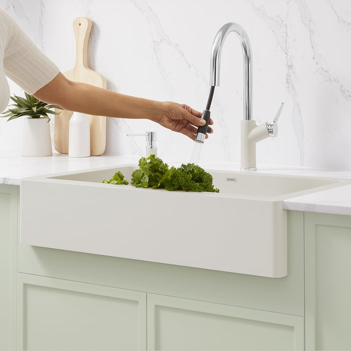 Blanco 526932 Urbena Pull-Down Dual-Spray Kitchen Faucet - Chrome/Soft White