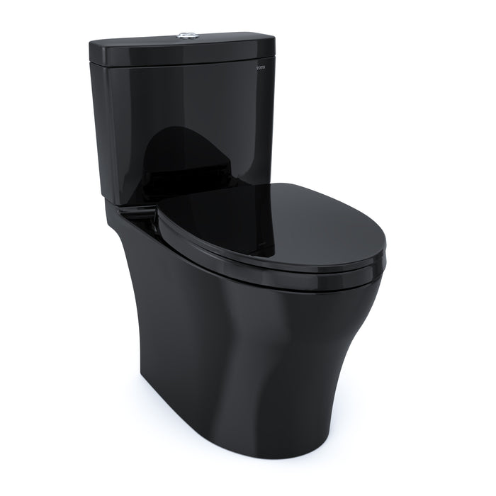 TOTO MS446124CEMN#51 Aquia IV Washlet+ Two-Piece Elongated Dual Flush Regular Height Toilet, Ebony
