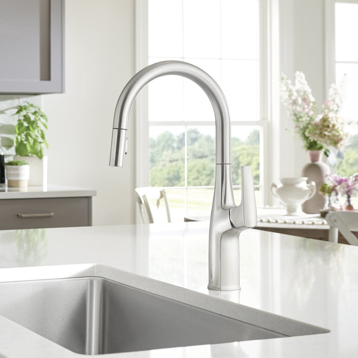 Blanco 442678 Rivana High-Arc Pull-Down Dual-Spray Kitchen Faucet - PVD Steel
