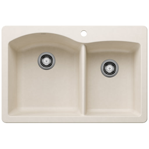 Blanco 443063 Diamond SILGRANIT 33" 60/40 Double Bowl Dual Mount Kitchen Sink - Soft White