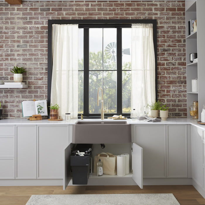 Blanco 443114 Ikon SILGRANIT 33" Single Bowl Apron-Front Farmhouse Sink - Volcano Gray