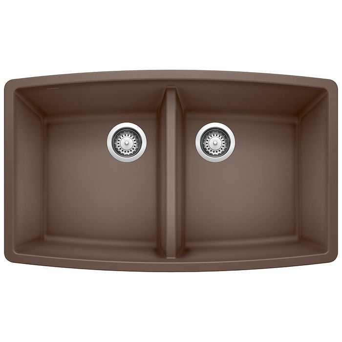 Blanco 440068 Performa SILGRANIT 33" 50/50 Double Bowl Undermount Kitchen Sink - Cafe