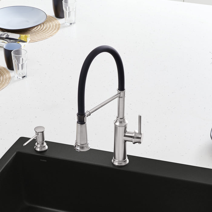Blanco 442509 Empressa Semi-Pro Pull-Down Dual-Spray Kitchen Faucet - PVD Steel