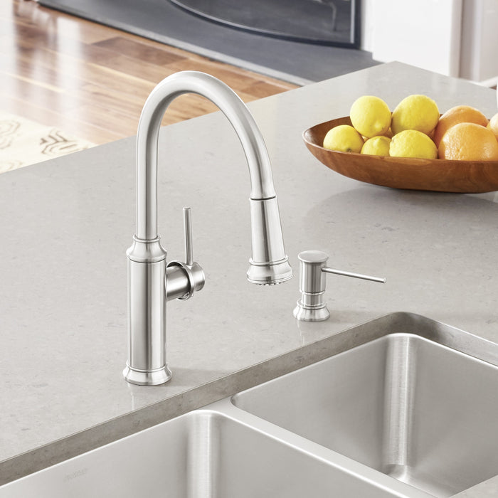 Blanco 442500 Empressa High Arc Pull-Down Dual-Spray Kitchen Faucet - PVD Steel