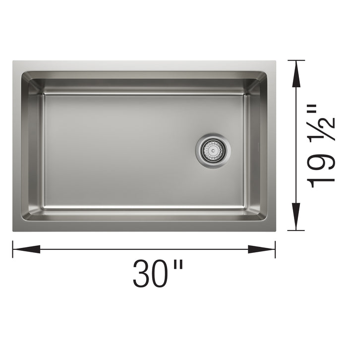 Blanco 443299 Inteos 30" Single Bowl Reversible Undermount Stainless Steel Workstation Kitchen Sink