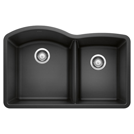 Blanco 440179 Diamond SILGRANIT 32" 60/40 Double Bowl Undermount Kitchen Sink - Anthracite