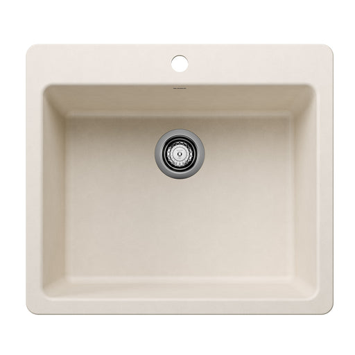 Blanco 443225 Liven SILGRANIT 25" Single Bowl Dual Mount Kitchen Sink - Soft White