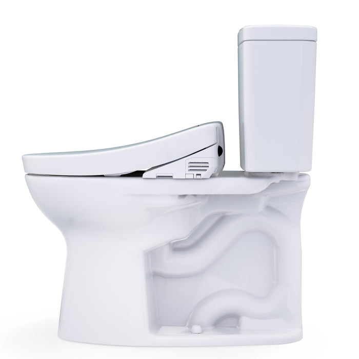 TOTO MW7763446CEFG.10#01 Drake Washlet+ Elongated Universal Height Toilet with S5 Bidet Seat, 10" Rough-In