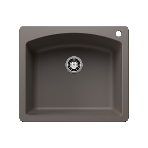 Blanco 443097 Diamond SILGRANIT 25" Single Bowl Dual Mount Kitchen Sink - Volcano Gray