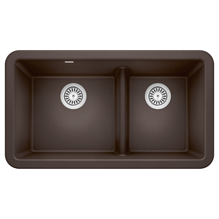 Blanco 402323 Ikon SILGRANIT 33" Double Bowl Apron-Front Farmhouse Sink in Cafe