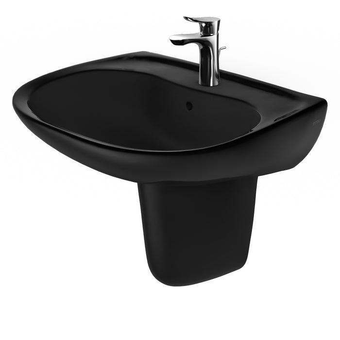TOTO LHT242#51 Prominence Oval Wall-Mount Bathroom Sink and Shroud for Single Hole Faucets, Ebony