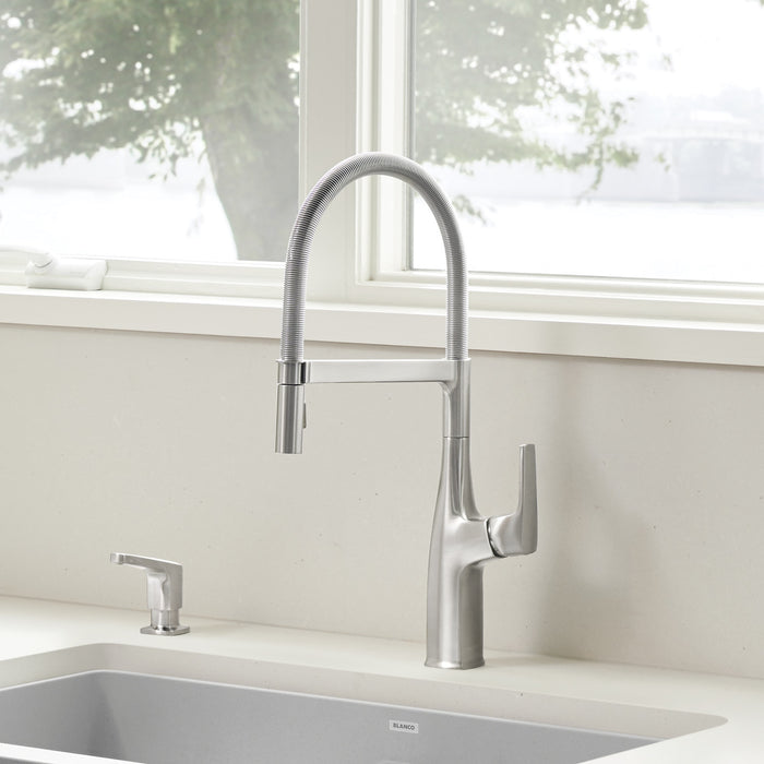 Blanco 442676 Rivana Semi-Pro Pull-Down Dual-Spray Kitchen Faucet - PVD Steel