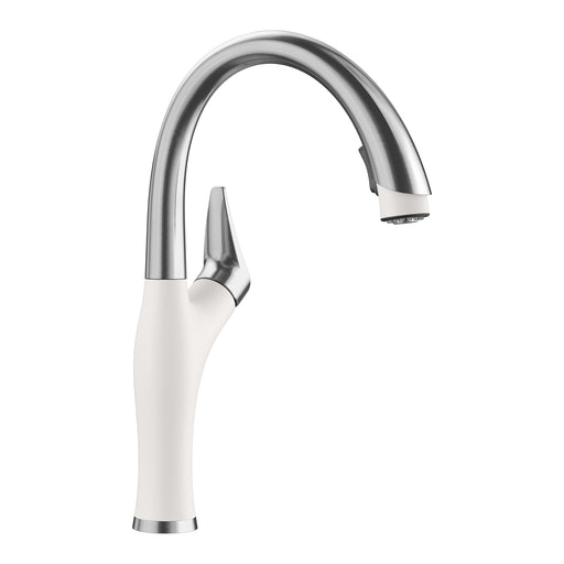 Blanco 442036 Artona Pull-Down Dual-Spray Kitchen Faucet - PVD Steel/White