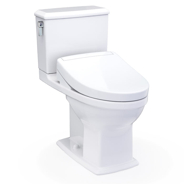 TOTO Washlet+ Connelly Two-Piece Elongated Dual Flush 1.28 and 0.9 GPF Toilet and Washlet S5 Bidet Seat, Cotton White - MW4943446CEMFG#01