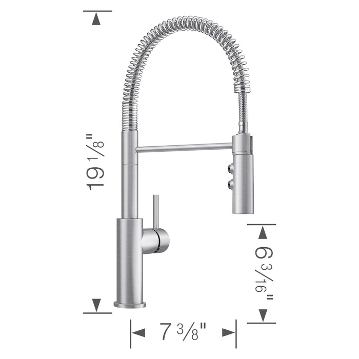Blanco 401918 Catris Semi-Pro Pull-Down Dual-Spray Kitchen Faucet - PVD Steel