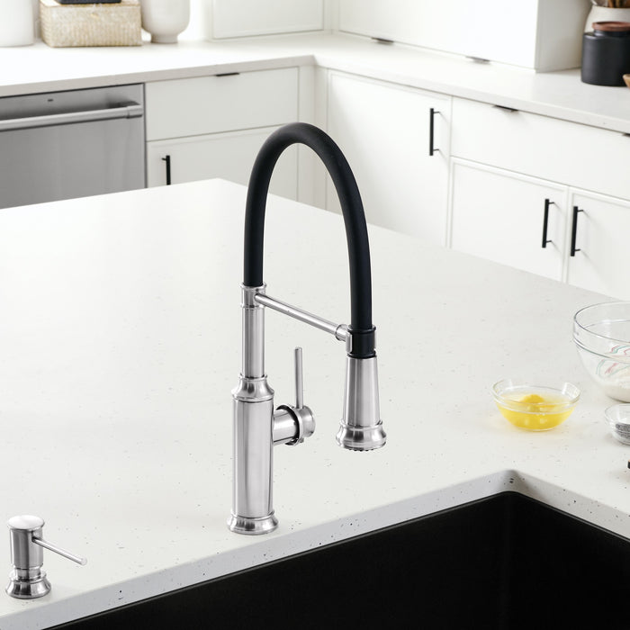 Blanco 442509 Empressa Semi-Pro Pull-Down Dual-Spray Kitchen Faucet - PVD Steel
