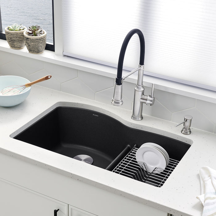 Blanco 441590 Diamond SILGRANIT 32" 60/40 Double Bowl Undermount Kitchen Sink in Anthracite