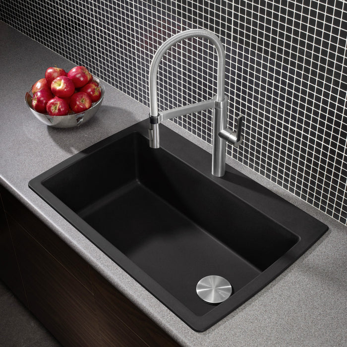 Blanco 440194 Diamond SILGRANIT 33.5" Super Single Dual Mount Kitchen Sink - Anthracite