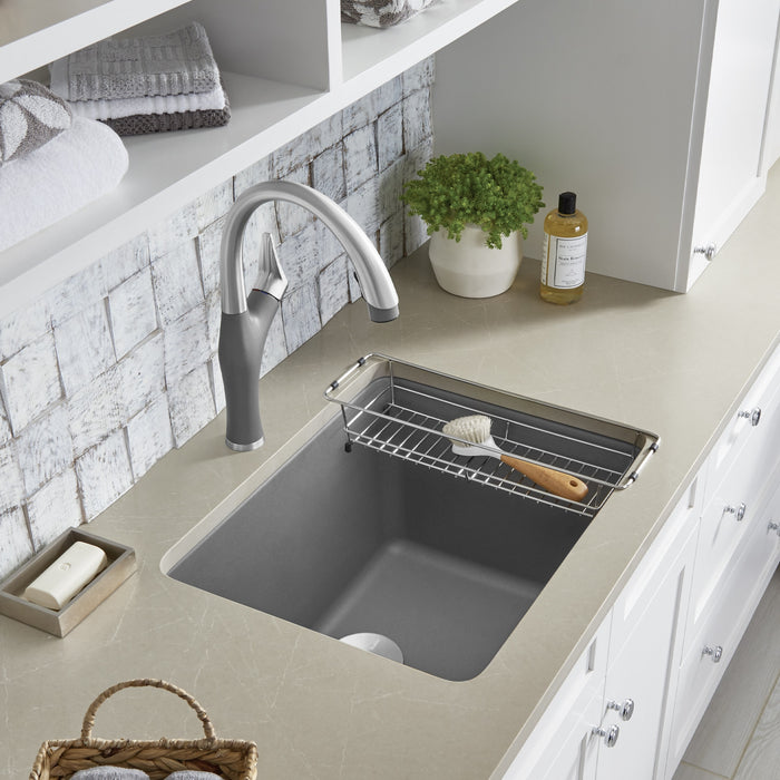 Blanco 401923 Liven SILGRANIT 25" Single Bowl Dual Mount Laundry Sink - Cinder