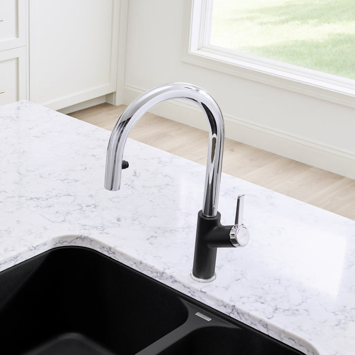 Blanco 526392 Urbena Pull-Down Dual-Spray Kitchen Faucet - Chrome/Anthracite