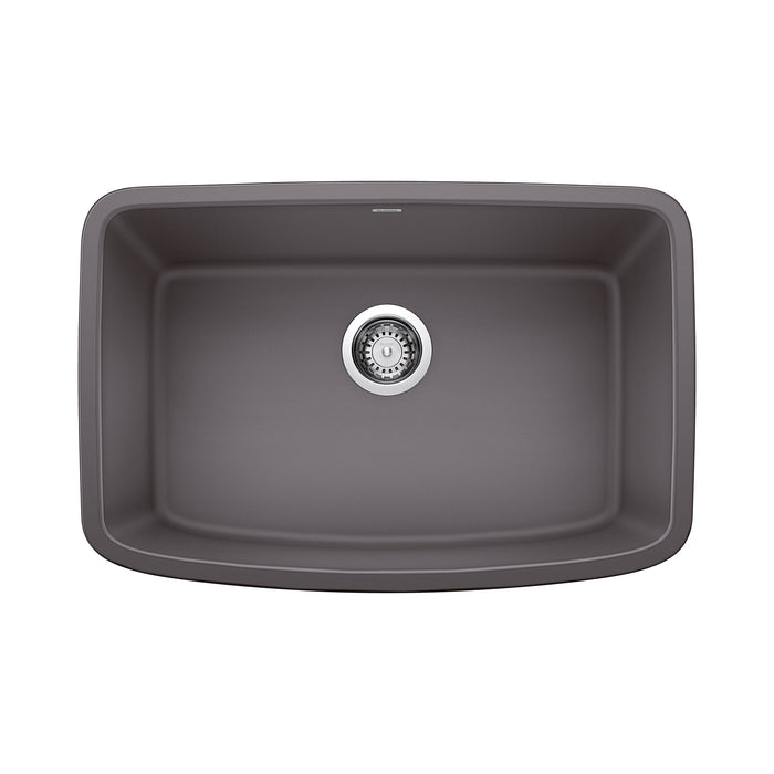 Blanco 442548 Valea SILGRANIT 27" Single Bowl Undermount Kitchen Sink - Cinder