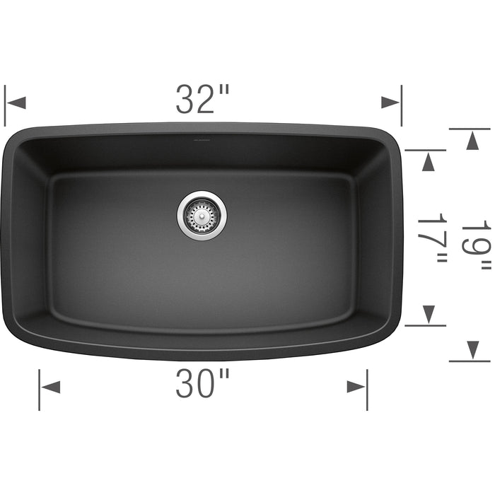 Blanco 441610 Valea SILGRANIT 32" Super Single Undermount Kitchen Sink - Anthracite