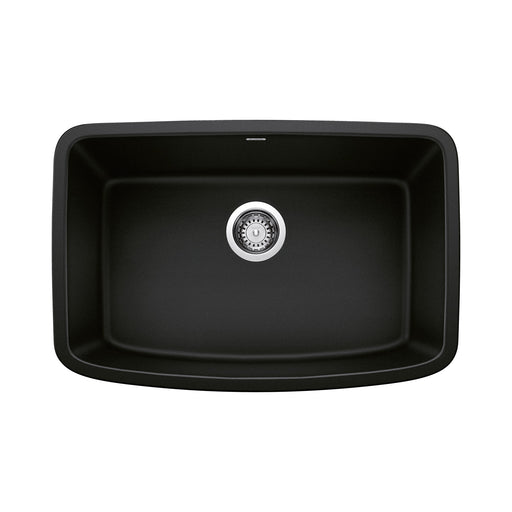 Blanco 442941 Valea SILGRANIT 27" Single Bowl Undermount Kitchen Sink - Coal Black