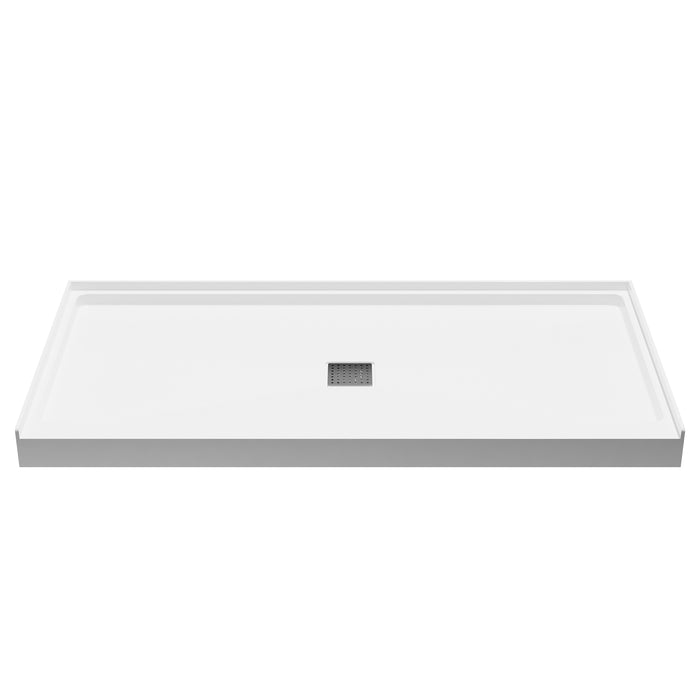 ALEXANDER 60 in. x 30 in. Center Drain Shower Base in White