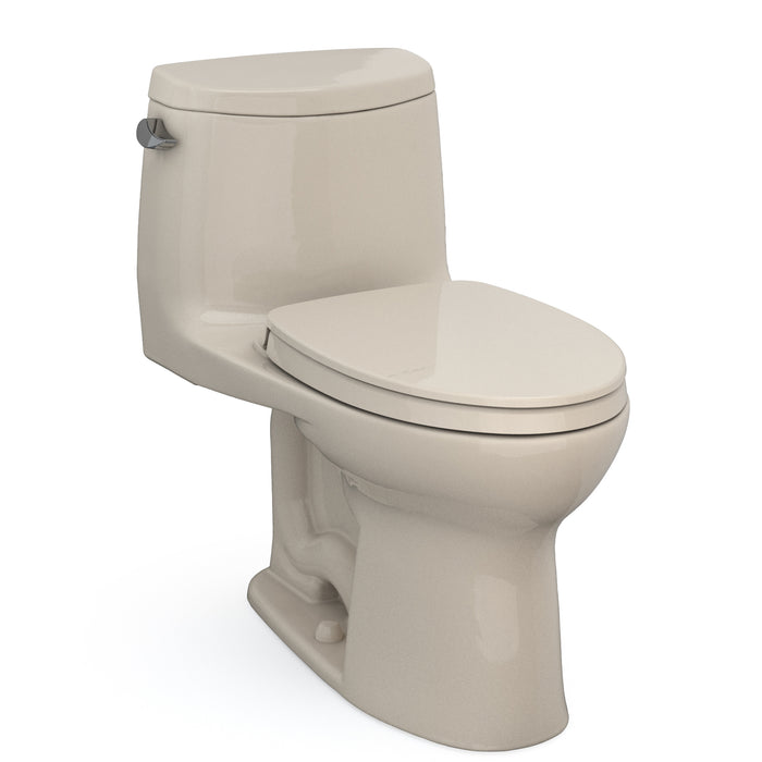 TOTO UltraMax II One-Piece Elongated 1.28 GPF Universal Height Toilet with CeFiONtect and SS124 SoftClose Seat, Washlet+ Ready, Bone - MS604124CEFG#03