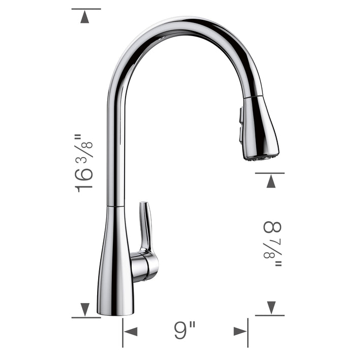 Blanco 442207 Atura Pull-Down Dual-Spray Kitchen Faucet - Chrome
