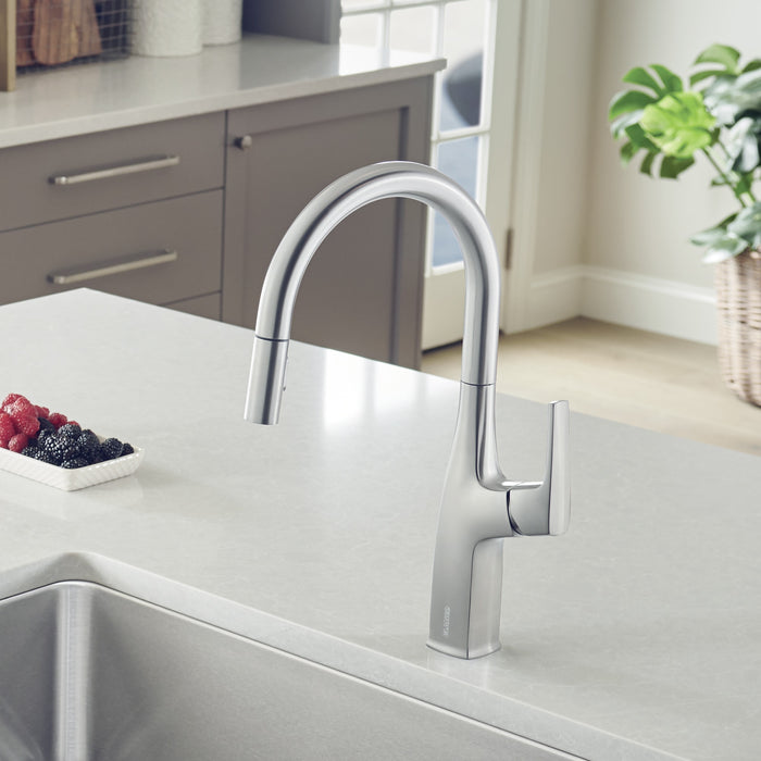 Blanco 442678 Rivana High-Arc Pull-Down Dual-Spray Kitchen Faucet - PVD Steel