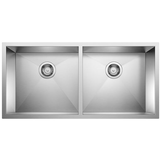 Blanco 516212 Precision R0 37" 50/50 Double Bowl Undermount Stainless Steel Kitchen Sink
