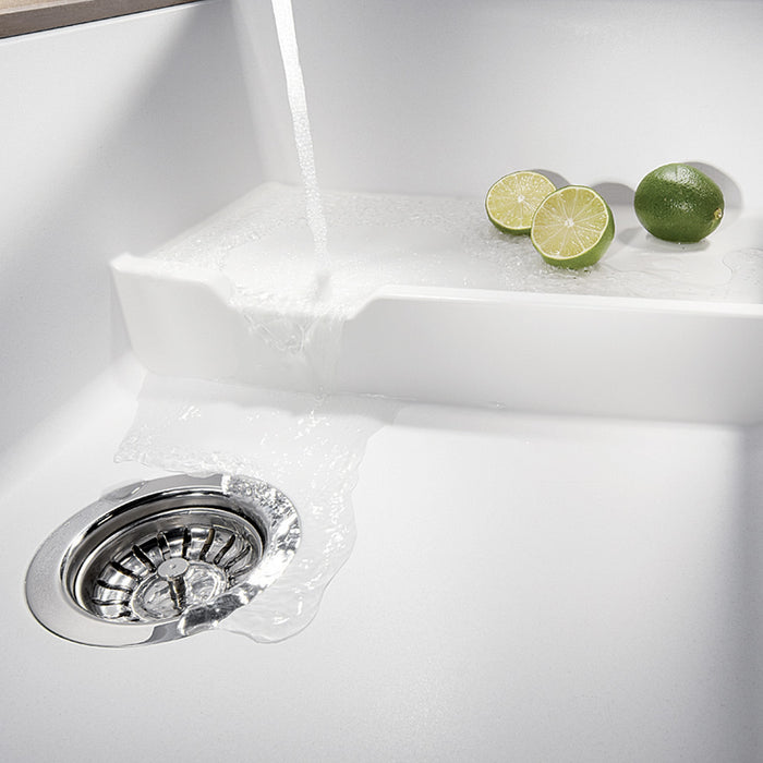 Blanco 519453 Precis Cascade SILGRANIT 29" Single Bowl Undermount Kitchen Sink in White