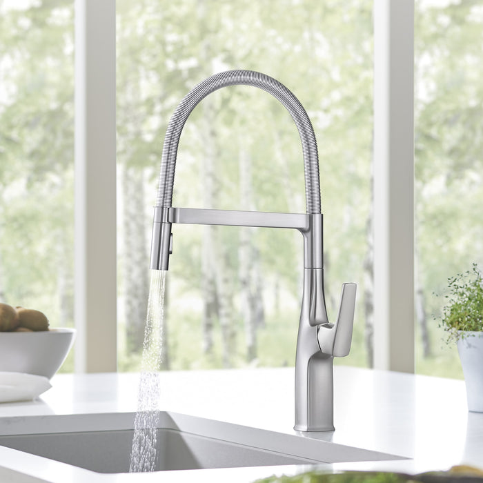 Blanco 442676 Rivana Semi-Pro Pull-Down Dual-Spray Kitchen Faucet - PVD Steel