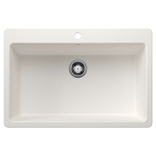 Blanco 443197 Liven SILGRANIT 33" Super Single Dual Mount Kitchen Sink - White