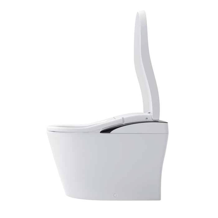 TOTO MS8732CUMFG#01B NEOREST LS Dual Flush Integrated Bidet Universal Height Toilet, Cotton White with Black Trim