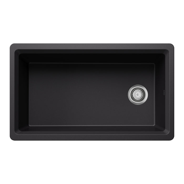 Blanco 443311 Inteos SILGRANIT 33" Single Bowl Undermount Workstation Kitchen Sink - Coal Black