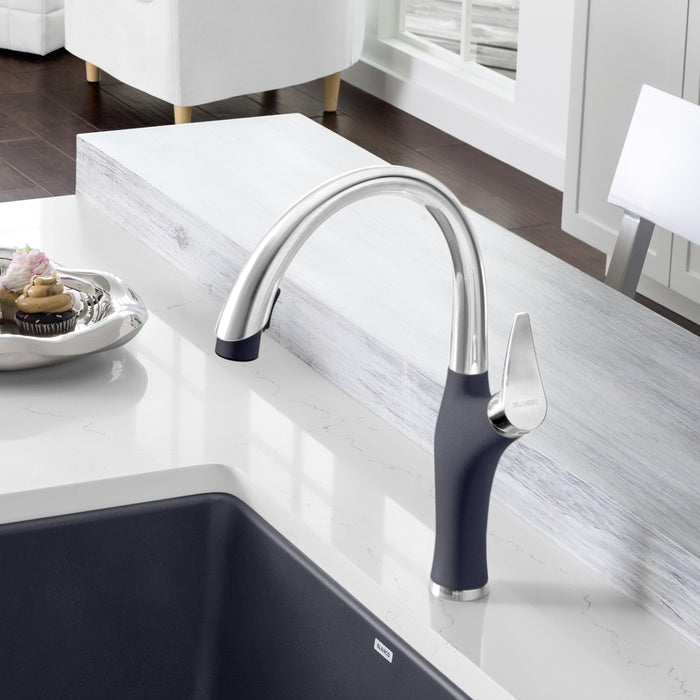 Blanco 442031 Artona Pull-Down Dual-Spray Kitchen Faucet - PVD Steel/Anthracite