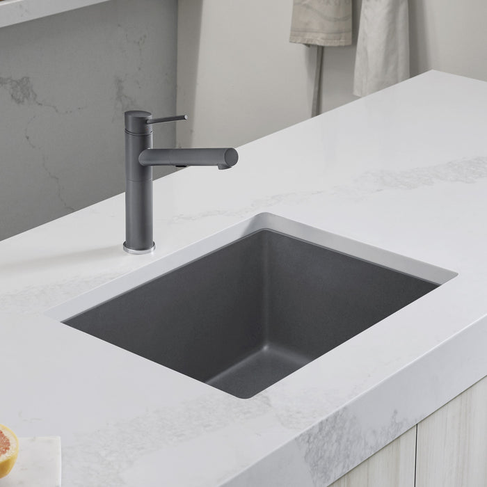 Blanco 522412 Precis SILGRANIT 24" Single Bowl Undermount Kitchen Sink - Cinder