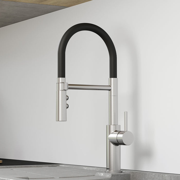 Blanco 402448 Catris Flexo Semi-Pro Pull-Down Dual-Spray Kitchen Faucet - PVD Steel