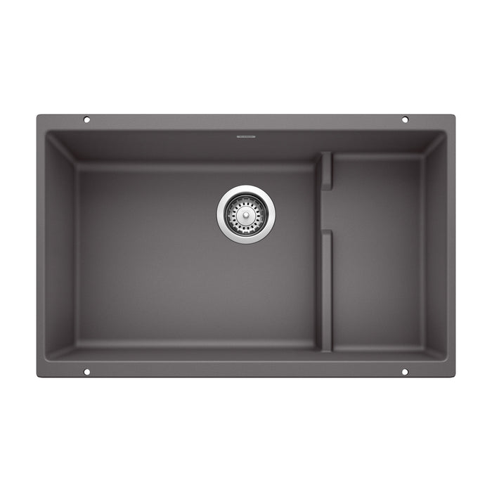Blanco 519451 Precis Cascade SILGRANIT 29" Single Bowl Undermount Kitchen Sink with Colander - Cinder