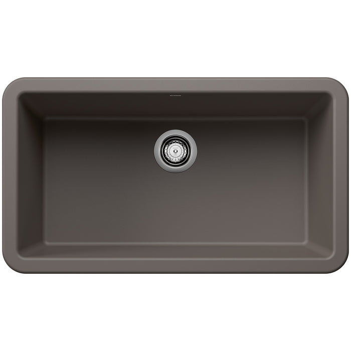 Blanco 443114 Ikon SILGRANIT 33" Single Bowl Apron-Front Farmhouse Sink - Volcano Gray