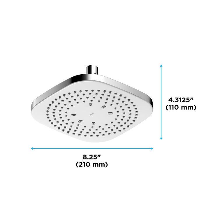 TOTO TBW02003U4#CP G Series 1.75 GPM Single Spray 8.5" Square Showerhead with Comfort Wave Polished Chrome