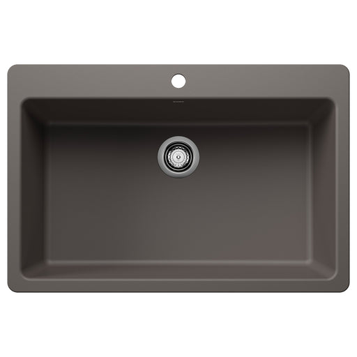 Blanco 443200 Liven SILGRANIT 33" Super Single Dual Mount Kitchen Sink - Volcano Gray