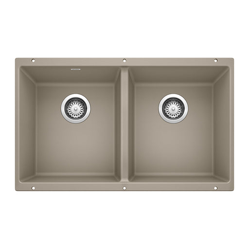 Blanco 517678 Precis SILGRANIT 29" 50/50 Double Bowl Undermount Kitchen Sink - Truffle