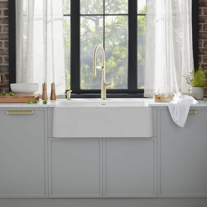 Blanco 401734 Ikon SILGRANIT 30" Single Bowl Apron-Front Farmhouse Sink - White