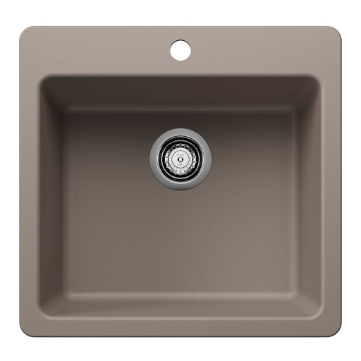 Blanco 443230 Liven SILGRANIT 21" Single Bowl Dual Mount Kitchen Sink - Truffle