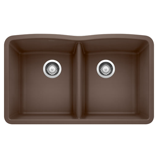 Blanco 440182 Diamond SILGRANIT 32" 50/50 Double Bowl Undermount Kitchen Sink - Cafe