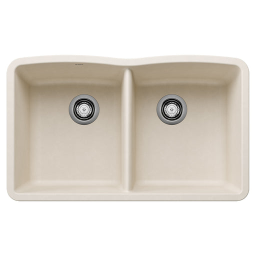 Blanco 443068 Diamond SILGRANIT 32" 50/50 Double Bowl Undermount Kitchen Sink - Soft White